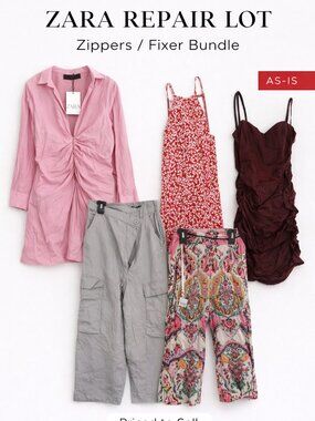 ZARA Repair Lot Bundle 5pc | Dresses & Pants | Zipper Fix / AS-IS Reseller